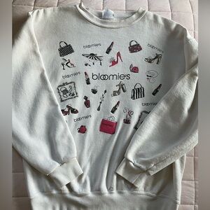 Vintage Bloomie's Graphic Sweatshirt White Purses Lipsticks Size Large
